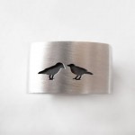 Sterling silver. Crow rings