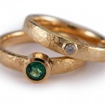 Emerald and diamonds set in 18 kt. gold