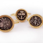 Ancient Greek coins set in 18 kt. gold